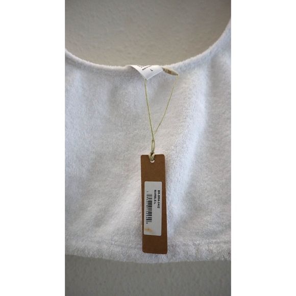 SKIMS 0402 Women's Sz L White Terry Scoop Neck Cotton Blend Bralette - Picture 4 of 8